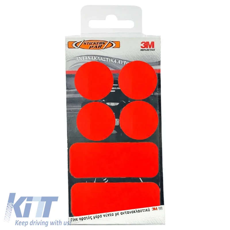 Reflective Stickers Small 3M KIT Package 6 Pieces Orange Fluorescent 24693