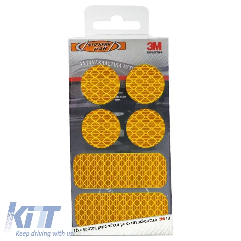 Reflective Stickers Small 3M KIT Package 6 Pieces Orange 24689