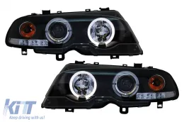 image-3-Reflektory LED Angel Eyes do BMW serii 3 E46 09.2001 - 03.2005 Xenon Look Czarny-