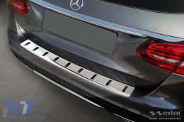 Reinforced Avisa protector suitable for rear bumper of Mercedes C-Class W205 estate 2014-2021, chrome-image-6212019
