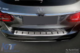 Reinforced Avisa protector suitable for rear bumper of Mercedes C-Class W205 estate 2014-2021, chrome-image-6212020