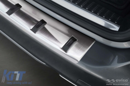 Reinforced Avisa protector suitable for rear bumper of Mercedes C-Class W205 estate 2014-2021, chrome-image-6212021