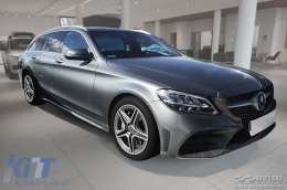 Reinforced Avisa protector suitable for rear bumper of Mercedes C-Class W205 estate 2014-2021, chrome-image-6212023