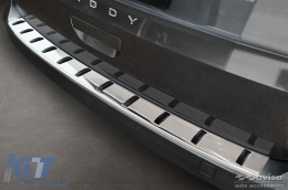 Reinforced Avisa protector suitable for rear bumper of Volkswagen Caddy after 2020, chrome-image-6212043
