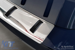 Reinforced Avisa protector suitable for rear bumper of Skoda Kamiq crossover after 2019, chrome-image-6212047