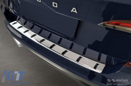 Reinforced Avisa protector suitable for rear bumper of Skoda Kamiq crossover after 2019, chrome-image-6212049