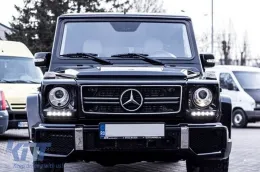 REJILLA CROMADA/NEGRA TIPO A Diseño adecuado para MERCEDES G CLASS W463 1990-2018-image-6146108