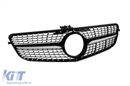 Rejilla de diamante cromada/negra adecuada para Mercedes C-Class W204 sedán, familiar, coupé 2007-2014-image-6236868