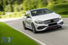 Rejilla de diamante cromada/negra adecuada para Mercedes A-Class W176 2016-2018-image-6236881