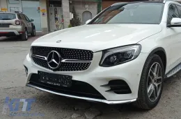 Rejilla de diamante cromada/negra adecuada para Mercedes GLC SUV X253, GLC Coupe C253 2015-2018 con apertura para cámara-image-6236989
