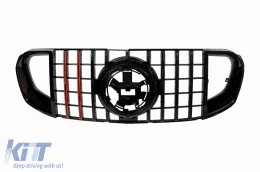 image-34-Rejilla de laca negra tipo Brabus con líneas rojas adecuada para Mercedes GLS X167 2020-2023