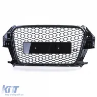 Rejilla de radiador deportiva de panal negra brillante adecuada para Audi Q3 8U pre-facelift 11-15-image-6206510