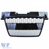 Rejilla de radiador en panal sin emblema negra brillante, adecuada para Audi TT 8J pre-facelift 06-10-image-6207275