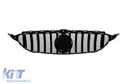 Rejilla estilo GT cromada/negra adecuada para Mercedes Clase C W205 sedán, S205 familiar, C205 coupé 2014-2018 con apertura para cámara-image-6132425