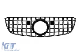 image-5-Rejilla estilo GT cromada/negra adecuada para Mercedes GLS X166 2016-2019 con apertura para cámara