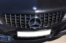 Rejilla estilo GT cromada/negra adecuada para Mercedes Clase C W204 sedán, familiar, coupé 2007-2014-image-6145711