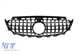 image-43-Rejilla estilo GT cromada/negra adecuada para Mercedes E-Class W213 sedán, S213 familiar, C238 coupé, A238 convertible 2016-2019 con apertura para cámara