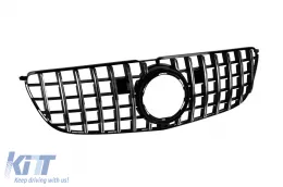 Rejilla estilo GT cromada/negra adecuada para Mercedes GLS X166 2016-2019 con apertura para cámara - soporte roto en el lado derecho-image-6151323