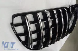 Rejilla estilo GT cromada/negra adecuada para Mercedes GLS X166 2016-2019 con apertura para cámara - soporte roto en el lado derecho-image-6151327