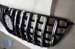 Rejilla estilo GT cromada/negra adecuada para Mercedes GLS X166 2016-2019 con apertura para cámara - soporte roto en el lado derecho-image-6151328