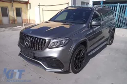 Rejilla estilo GT cromada/negra adecuada para Mercedes GLS X166 2016-2019 con apertura para cámara - soporte roto en el lado derecho-image-6151330