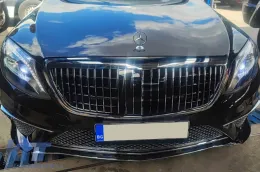 Rejilla estilo Maybach cromada/negra adecuada para Mercedes S-Class W222 2013-2020 para el modelo con Distronic-image-6265501