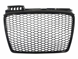image-30-Rejilla frontal para AUDI A4 B7 2004-2008 parrilla negro brillante Honeycomb RS4 Design