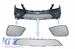 Rejilla inferior de parachoques para Mercedes Clase S W222 13-17 S63 Look Cromo--image-6054011