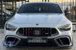Rejilla negra lacada tipo Brabus con líneas rojas adecuada para Mercedes A Design GT Coupé de 4 puertas X290 después de 2019-image-6138020