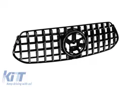Rejilla tipo GT cromada/negra adecuada para Mercedes GLE SUV W167, GLE Coupe C167 2019-2022 con apertura para cámara, para el modelo equipado con parachoques delantero A Design-image-6145871