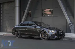 Rejilla tipo GT cromada/negra adecuada para Mercedes E-Class W213 sedán, S213 familiar, C238 coupé, A238 cabrio A Design Sport line & Avantgarde, E53 A Design después de 2020 con abertura para cámara-image-6146001