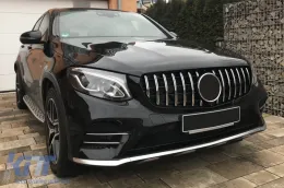 Rejilla tipo GT cromada/negra adecuada para Mercedes GLC SUV X253, GLC Coupe C253 2015-2018 con apertura para cámara-image-6146084