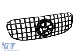 Rejilla tipo GT lacada en negro adecuada para Mercedes GLS X167 2020-2023 con apertura para cámara-image-6145889