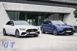 Rejilla tipo GT lacada en negro adecuada para Mercedes Clase C W206 sedán, S206 familiar después de 2021, adecuada para parachoques del paquete deportivo A Design-image-6146242