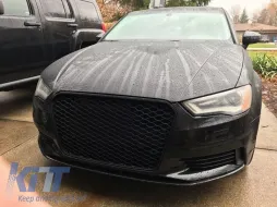 Rejilla tipo RS lacada en negro adecuada para Audi A3 2012-2016-image-6145507