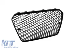 Rejilla tipo RS5 lacada en negro adecuada para Audi A5 2011-2016 con aberturas para sensores de estacionamiento-image-6132347