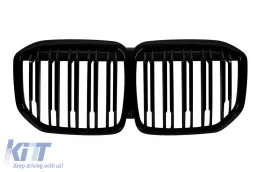 image-74-Rejillas de riñón de doble listón en laca negra adecuadas para BMW X7 G07 2018-2022