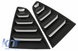 Rejillas de ventana laterales clásicas para Ford Mustang Mk6 VI 15-19 negro mate-image-6047004