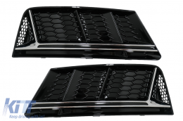 image-24-Rejillas inferior parachoques Cubierta Lado para Audi A4 B9 16-18 RS4 Look Cromo
