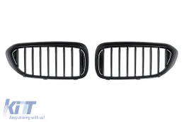 image-70-Rejillas para BMW 5 G30 G31 Sedan Touring 2017-2019 Double Stripe M Look Negro brillante