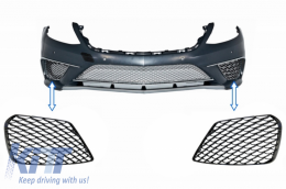 Rejillas Parachoques para Mercedes S W222 S63 Look Negro brillante-image-6033063