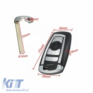 Remote Key Shell Case suitable for BMW Series 1 F20 F21 / 3 F30 F31 / 4 F32 F33 F36 / 5 F10 F11 / 6 F06 F12 F13 / 7 F01 F02 F03 F04 / X3 F25 / X4 F26 1 Pc