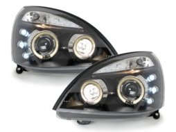 Фарове подходящи за Renault Clio II (06.2001-09.2005) Angel Eyes 2 Halo Джанти Черен-image-60052