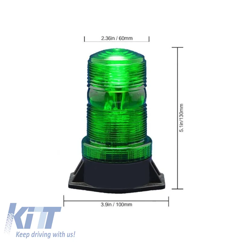 Revolving Warning Light Led 12V / 24V Green 15159