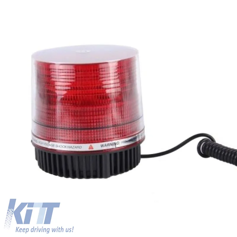 Revolving Warning Light Magnetic Led 12V / 24V 10.5x11.5cm Red