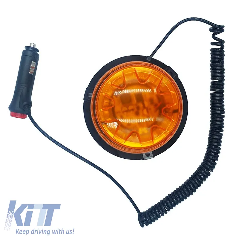 Revolving Warning Light Screw Magnetic And Suction Cup Led 12V/24V 13x7cm Orange