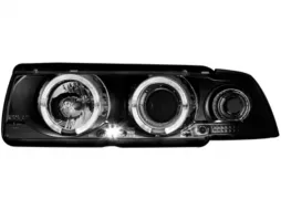 image-5-RHD Фарове подходящи за BMW 3 Series E36 Sedan (1992-03.1998) 2 Halo джанти Черен