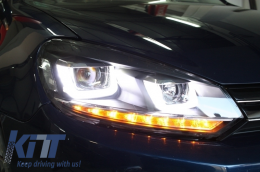 RHD Headlights Chrome with Taillights Full LED suitable for VW Golf 6 VI (2008-2013) LED Flowing Turning Light R20 U-Design-image-6062420