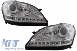 image-15-RHD Headlights LED DRL suitable for MERCEDES M-Class W164 (2005-2008) Chrome