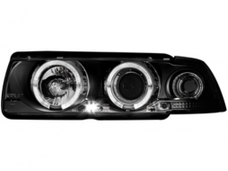 image-29-RHD Headlights suitable for BMW 3 Series E36 Sedan (1992-03.1998) 2 Halo Rims Black